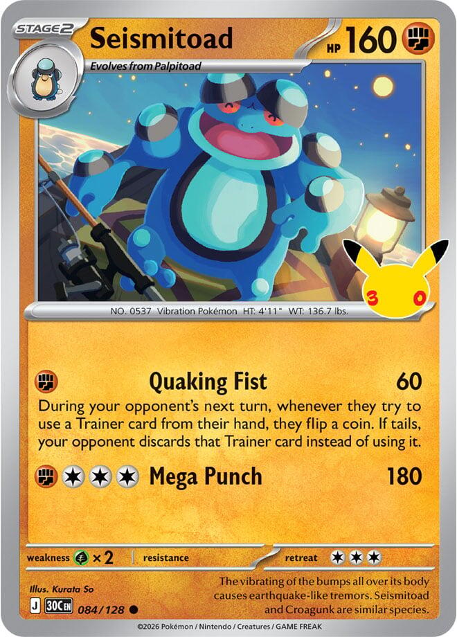 Seismitoad 084/128 (ME: 30th Celebration)  - Holofoil | Good Games Morley