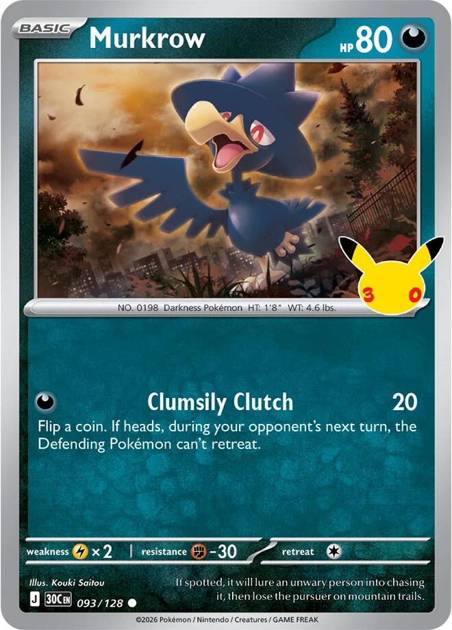 Murkrow 093/128 (ME: 30th Celebration)  - Holofoil | Good Games Morley