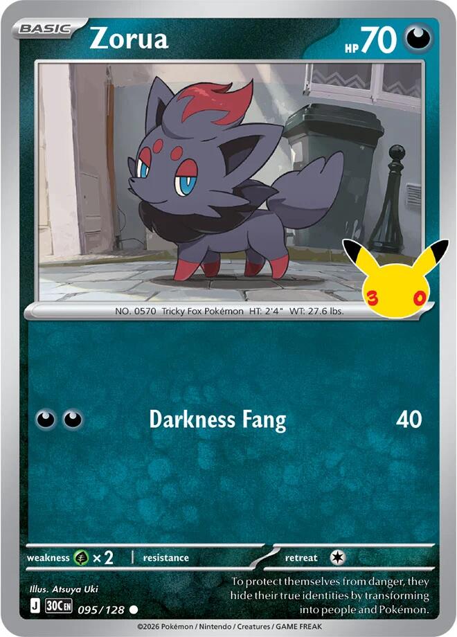 Zorua 095/128 (ME: 30th Celebration)  - Holofoil | Good Games Morley