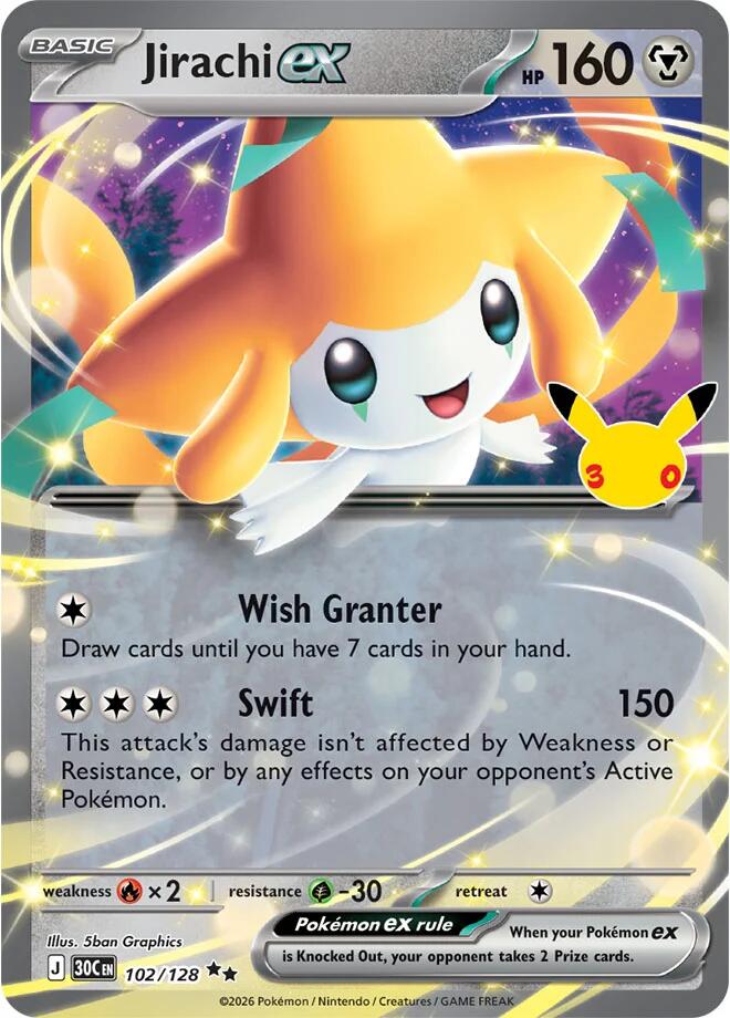 Jirachi ex 102/128 (ME: 30th Celebration)  - Holofoil | Good Games Morley
