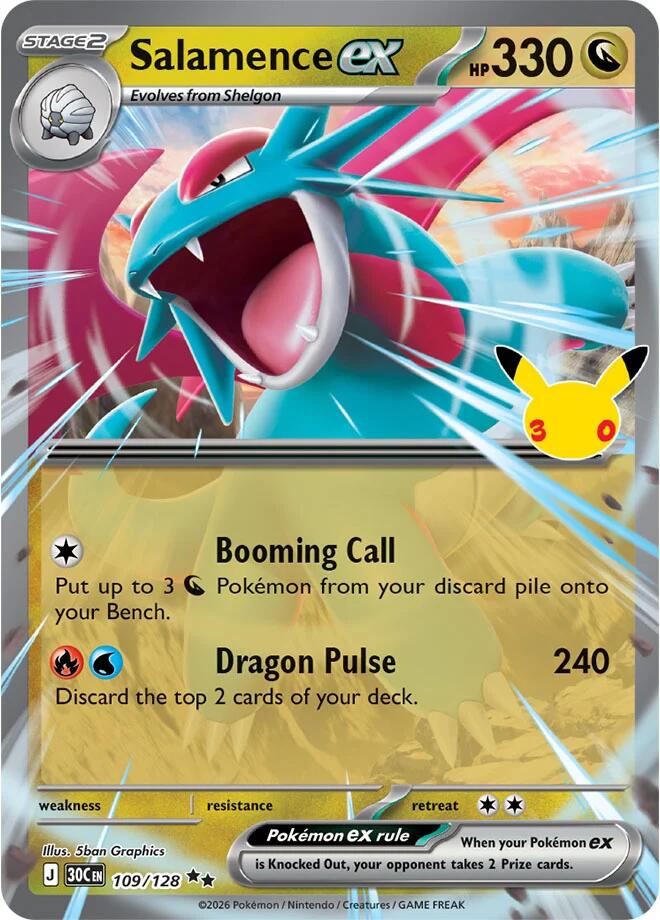 Salamence ex 109/128 (ME: 30th Celebration)  - Holofoil | Good Games Morley