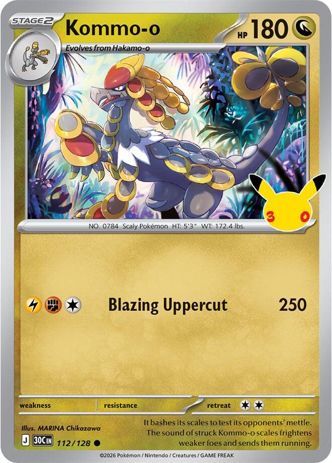 Kommo-o 112/128 (ME: 30th Celebration)  - Holofoil | Good Games Morley