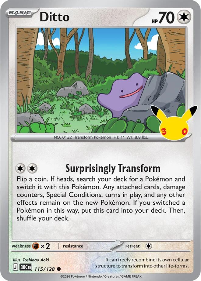Ditto 115/128 (ME: 30th Celebration)  - Holofoil | Good Games Morley