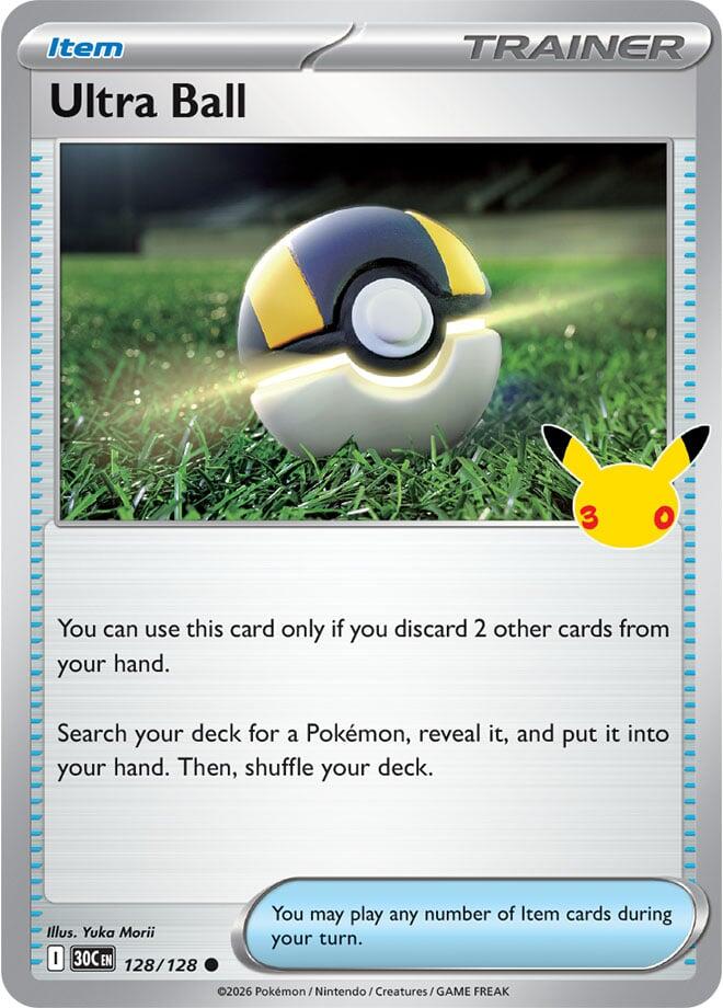 Ultra Ball 128/128 (ME: 30th Celebration)  - Holofoil | Good Games Morley