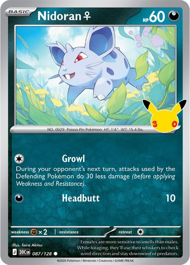 Nidoran F 087/128 (ME: 30th Celebration)  - Holofoil | Good Games Morley