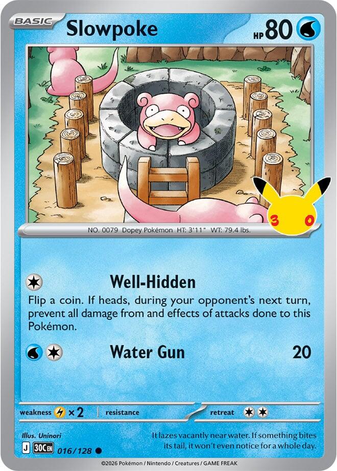 Slowpoke 016/128 (ME: 30th Celebration)  - Holofoil | Good Games Morley