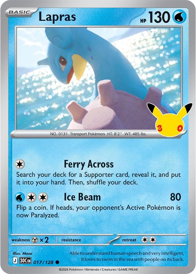 Lapras 017/128 (ME: 30th Celebration)  - Holofoil | Good Games Morley