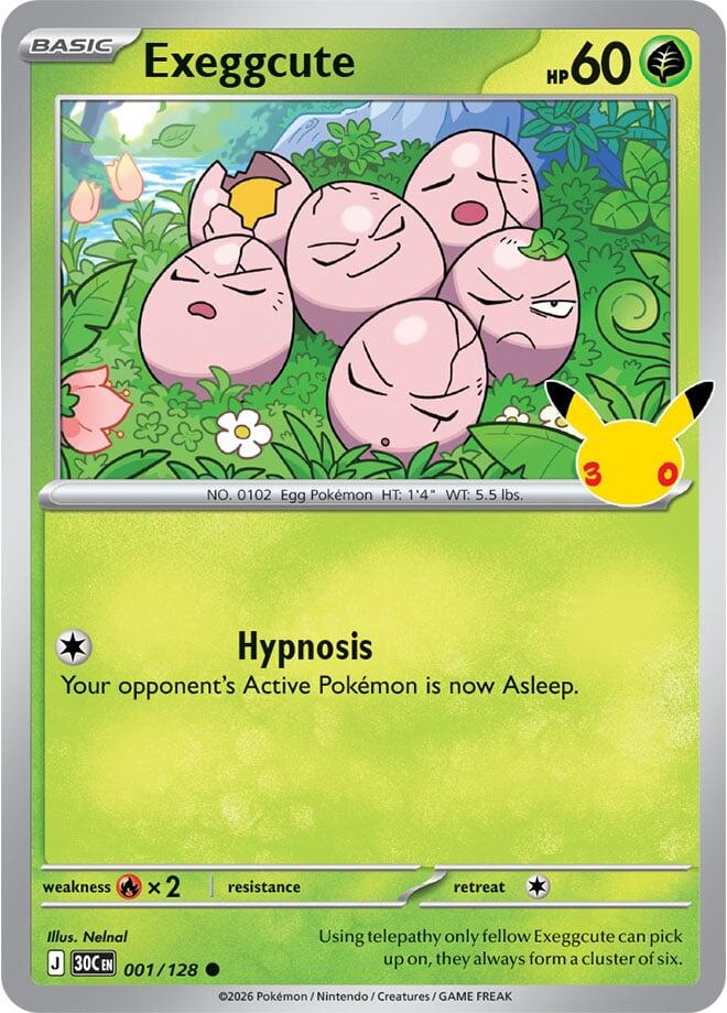 Exeggcute 001/128 (ME: 30th Celebration)  - Holofoil | Good Games Morley