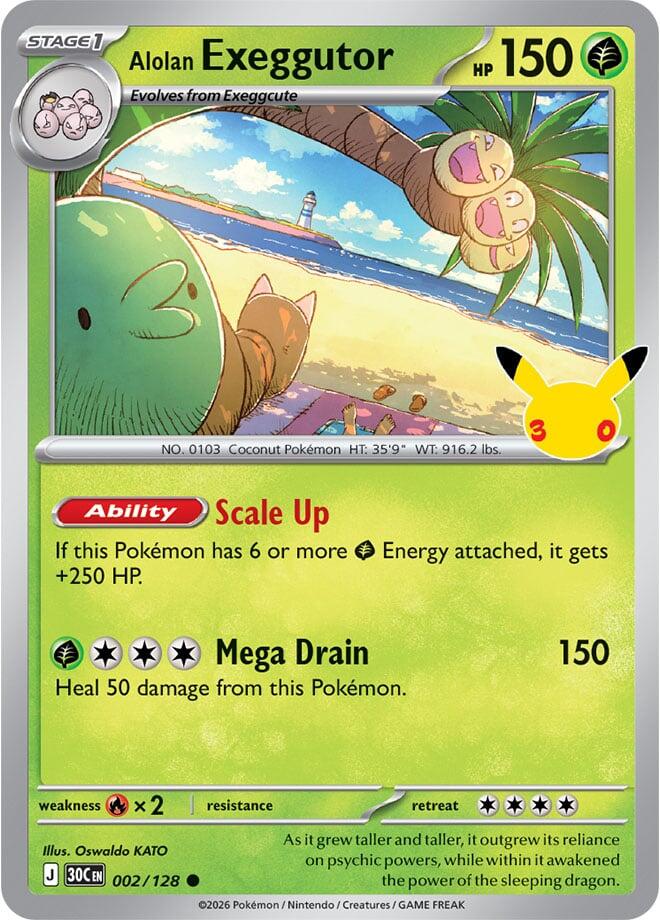 Alolan Exeggutor 002/128 (ME: 30th Celebration)  - Holofoil | Good Games Morley