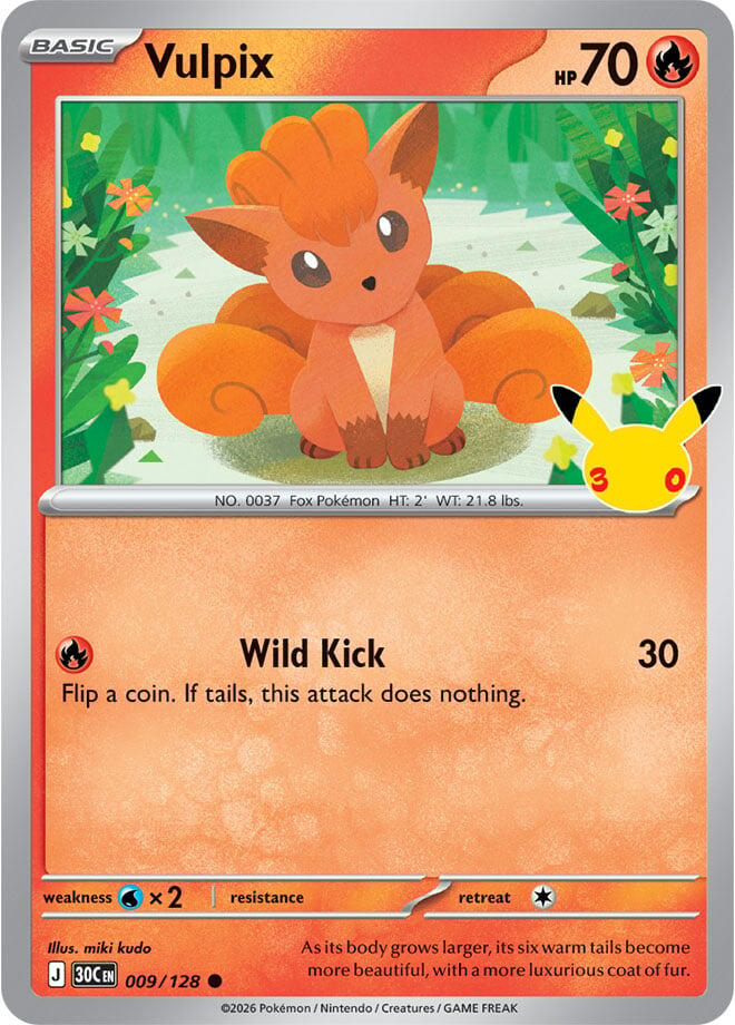 Vulpix 009/128 (ME: 30th Celebration)  - Holofoil | Good Games Morley
