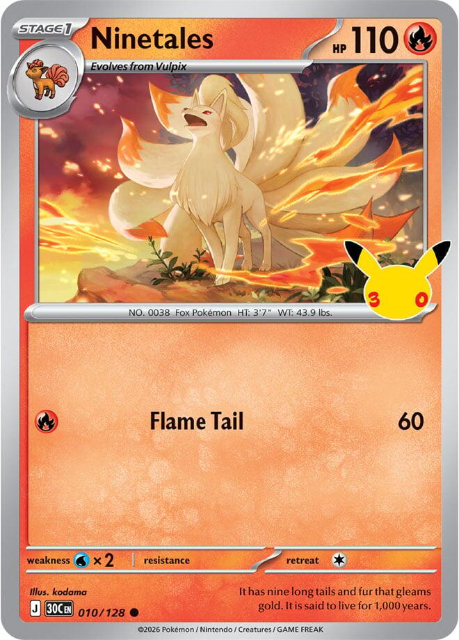 Ninetales 010/128 (ME: 30th Celebration)  - Holofoil | Good Games Morley