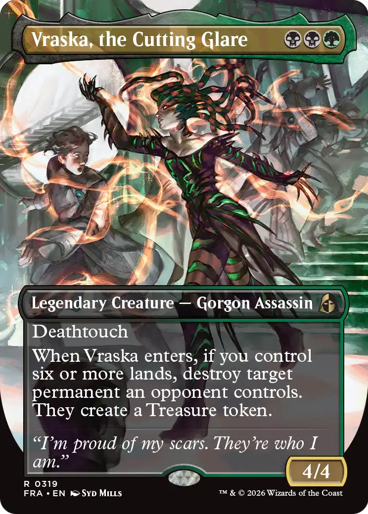 Vraska, the Cutting Glare 319 (Reality Fracture)  - Borderless Foil | Good Games Morley
