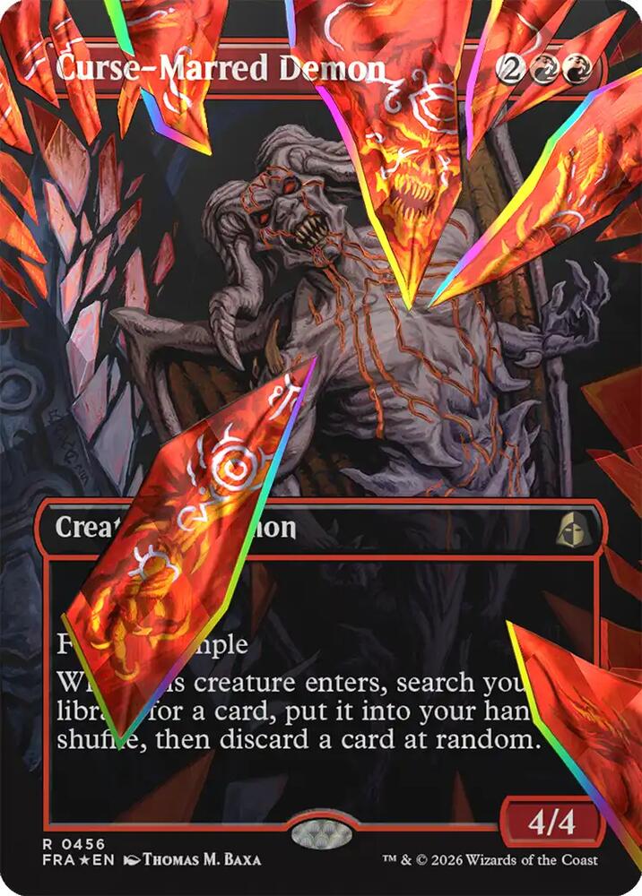Curse-Marred Demon 456 (Reality Fracture)  - Borderless Facet Foil | Good Games Morley