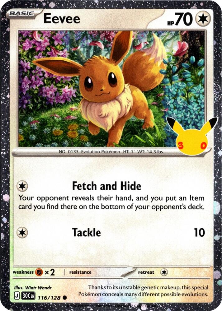 Eevee 116 128 30th Celebration 116/128 (Blister Exclusives)  - Holofoil | Good Games Morley