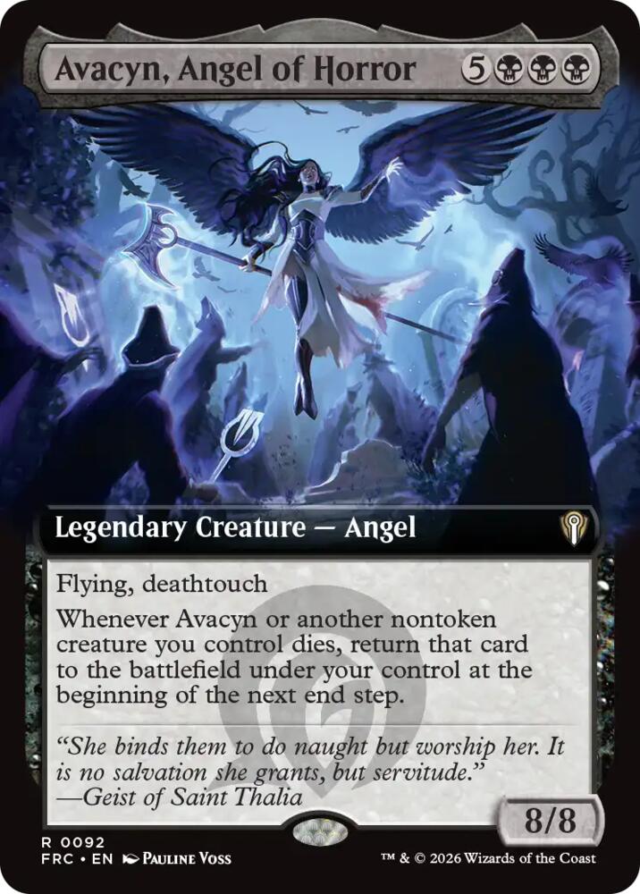 Avacyn, Angel of Horror 92 (Commander: Reality Fracture)  - Extended Art | Good Games Morley