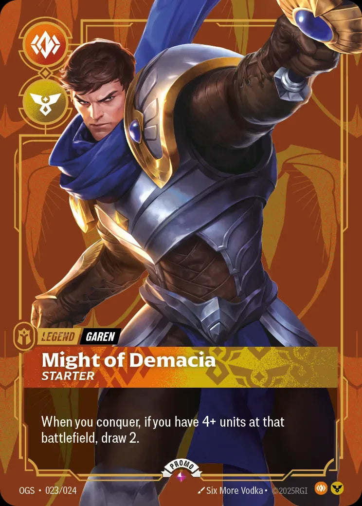 Garen - Might of Demacia 023/024 (Riftbound Organized Play Promotional Cards)  - Foil | Good Games Morley