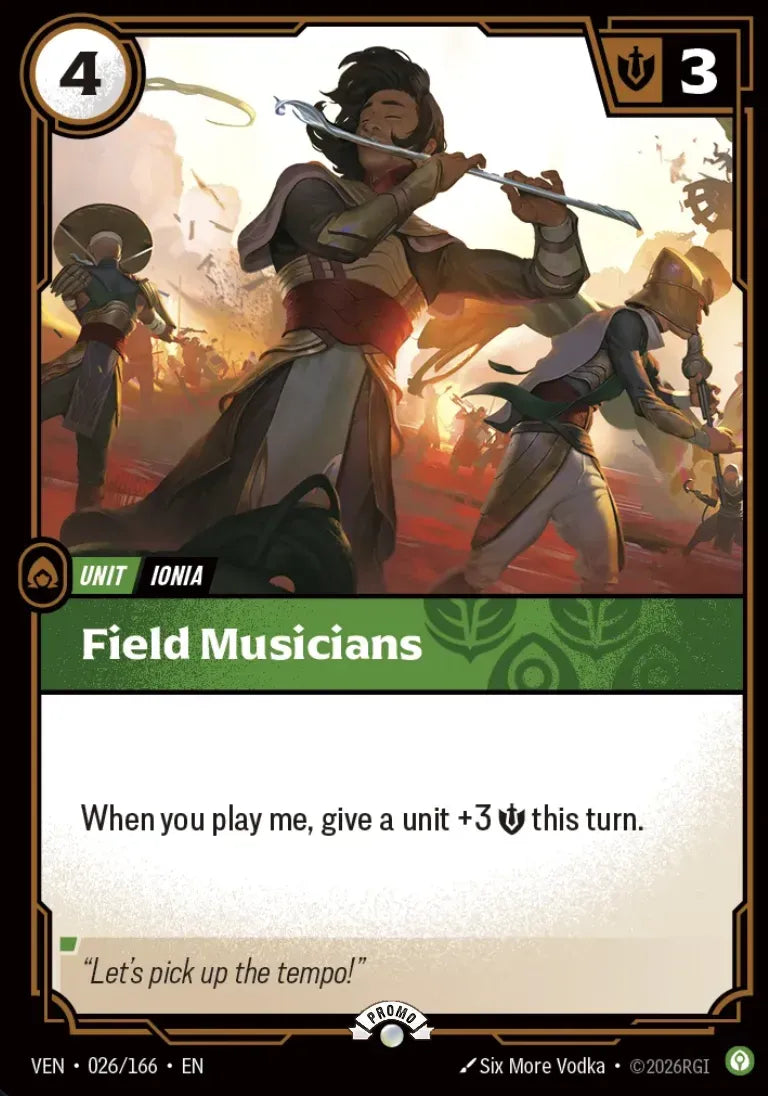 Field Musicians 026/166 (Riftbound Organized Play Promotional Cards)  - Foil | Good Games Morley