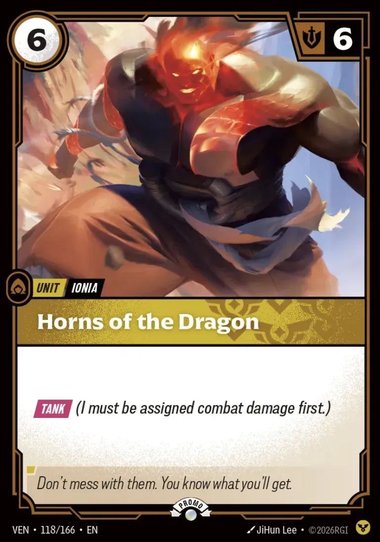 Horns of the Dragon 118/166 (Riftbound Organized Play Promotional Cards)  - Foil | Good Games Morley