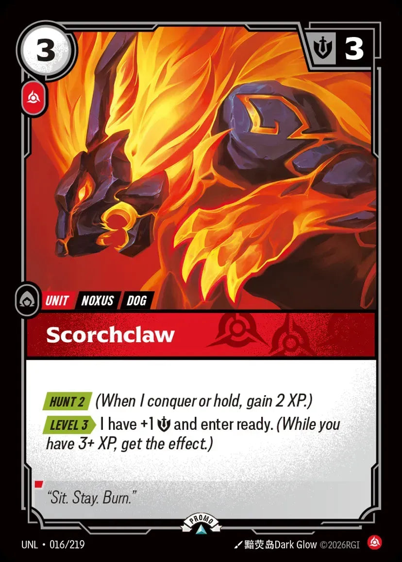 Scorchclaw 016/219 (Riftbound Organized Play Promotional Cards)  - Foil | Good Games Morley