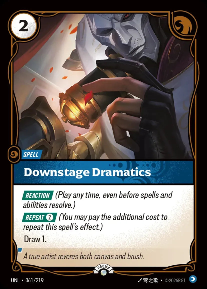 Downstage Dramatics 061/219 (Riftbound Organized Play Promotional Cards)  - Foil | Good Games Morley
