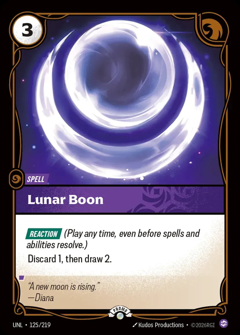 Lunar Boon 125/219 (Riftbound Organized Play Promotional Cards)  - Foil | Good Games Morley