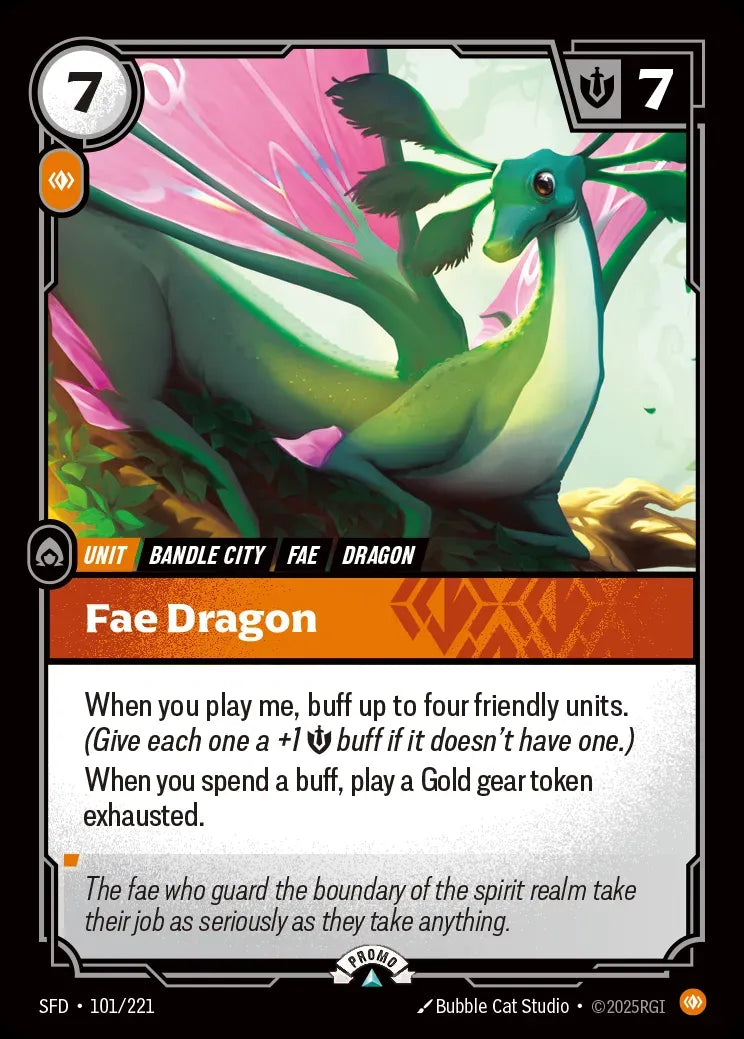 Fae Dragon 101/221 (Riftbound Organized Play Promotional Cards)  - Foil | Good Games Morley