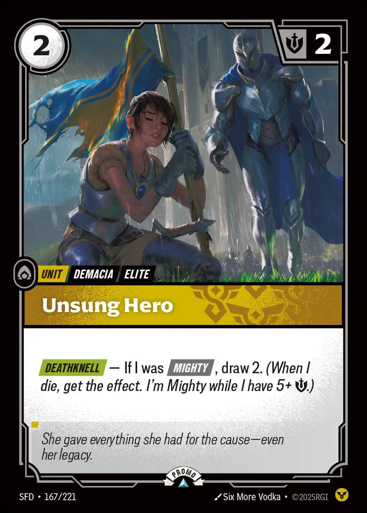 Unsung Hero 167/221 (Riftbound Organized Play Promotional Cards)  - Foil | Good Games Morley
