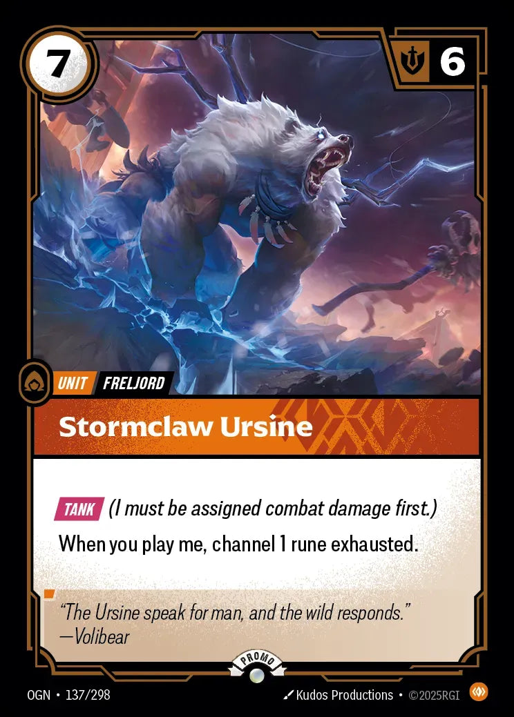 Stormclaw Ursine 137/298 (Riftbound Organized Play Promotional Cards)  - Foil | Good Games Morley