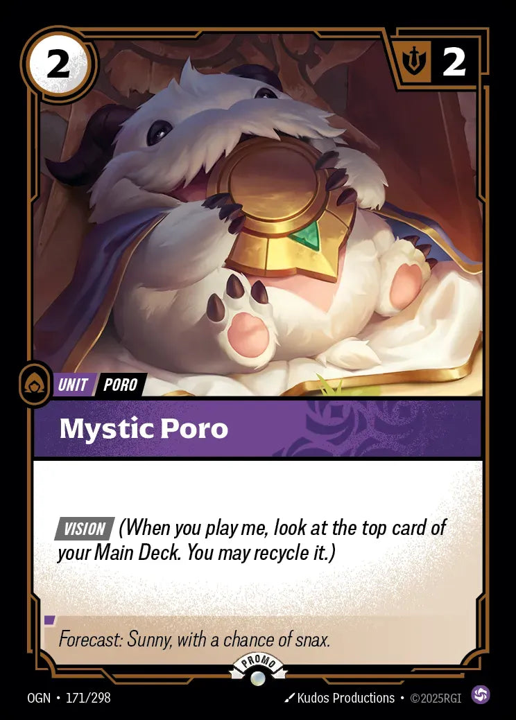 Mystic Poro 171/298 (Riftbound Organized Play Promotional Cards)  - Foil | Good Games Morley