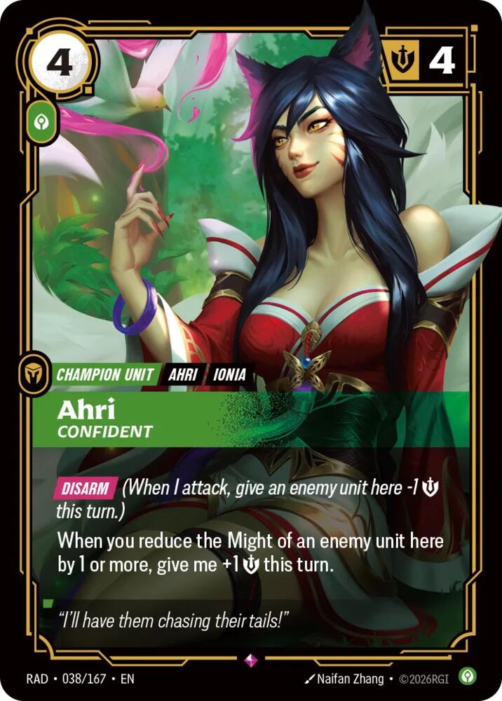 Ahri - Confident 038/167 (Radiance)  - Foil | Good Games Morley