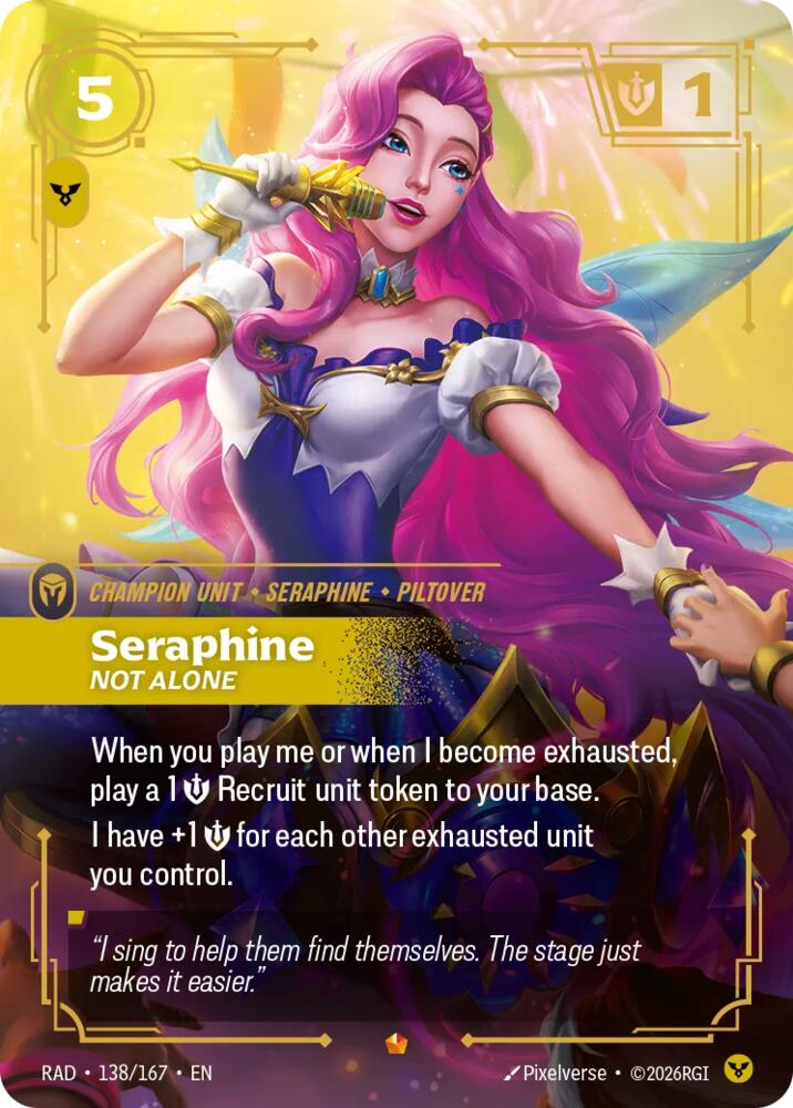Seraphine - Not Alone 138/167 (Radiance)  - Foil | Good Games Morley