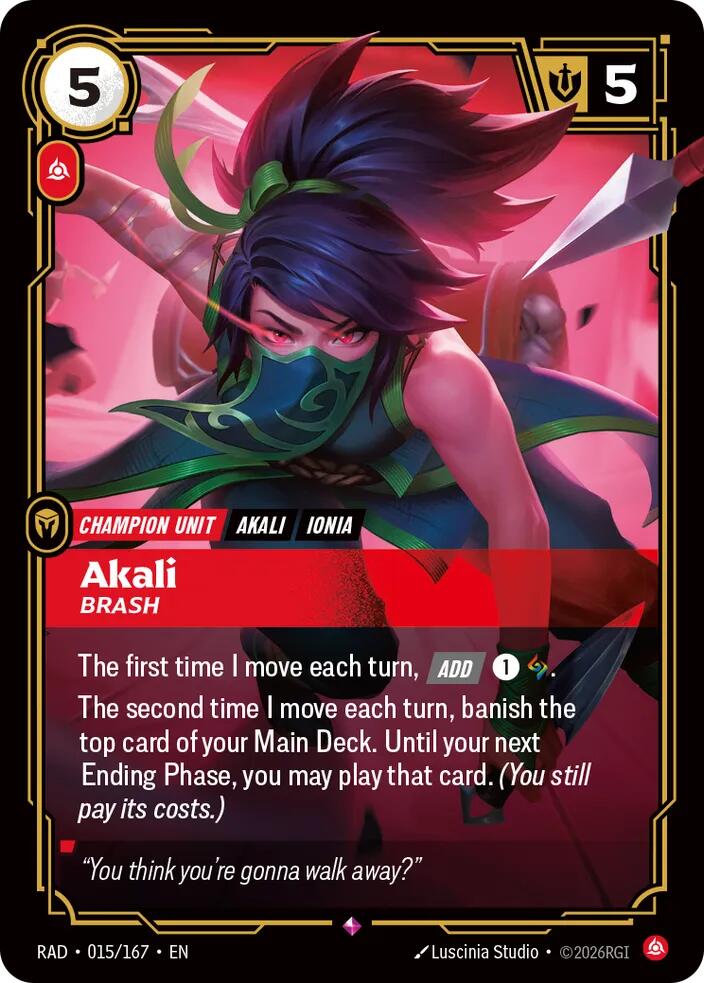 Akali - Brash 015/167 (Radiance)  - Foil | Good Games Morley