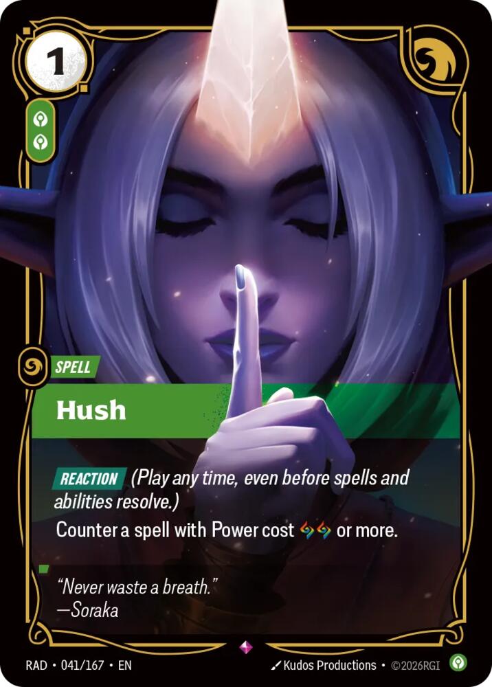 Hush 041/167 (Radiance)  - Foil | Good Games Morley