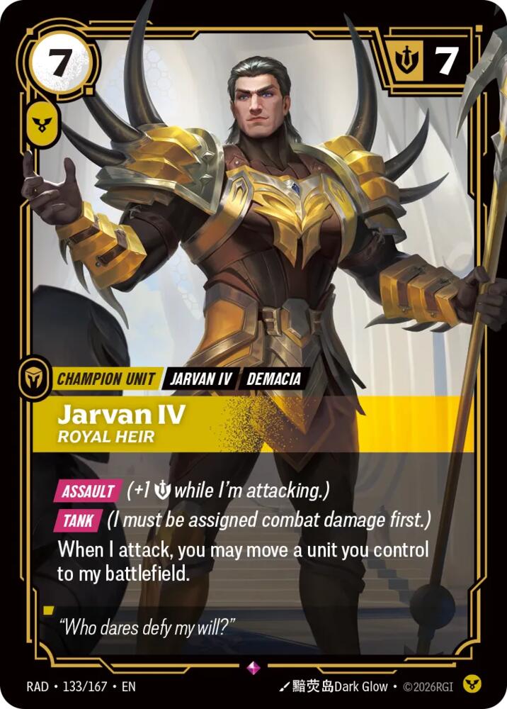 Jarvan IV - Royal Heir 133/167 (Radiance)  - Foil | Good Games Morley