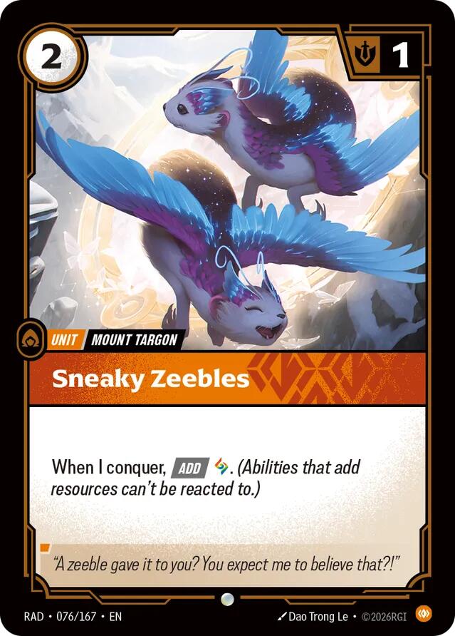 Sneaky Zeebles 076/167 (Radiance)  | Good Games Morley