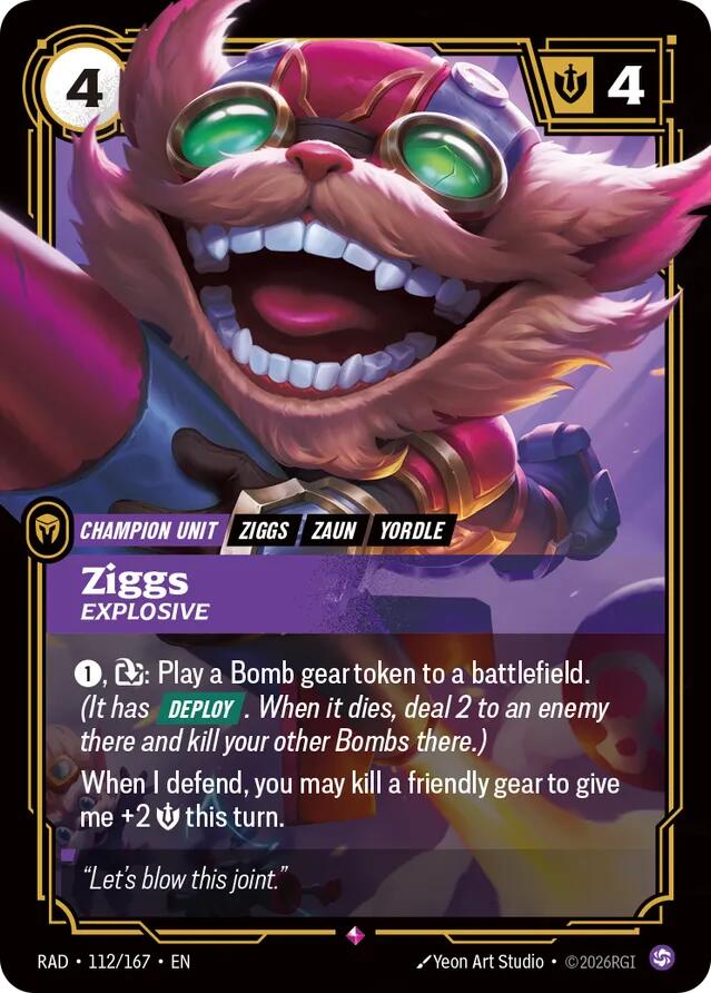 Ziggs - Explosive 112/167 (Radiance)  - Foil | Good Games Morley