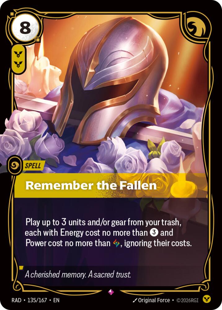 Remember the Fallen 135/167 (Radiance)  - Foil | Good Games Morley