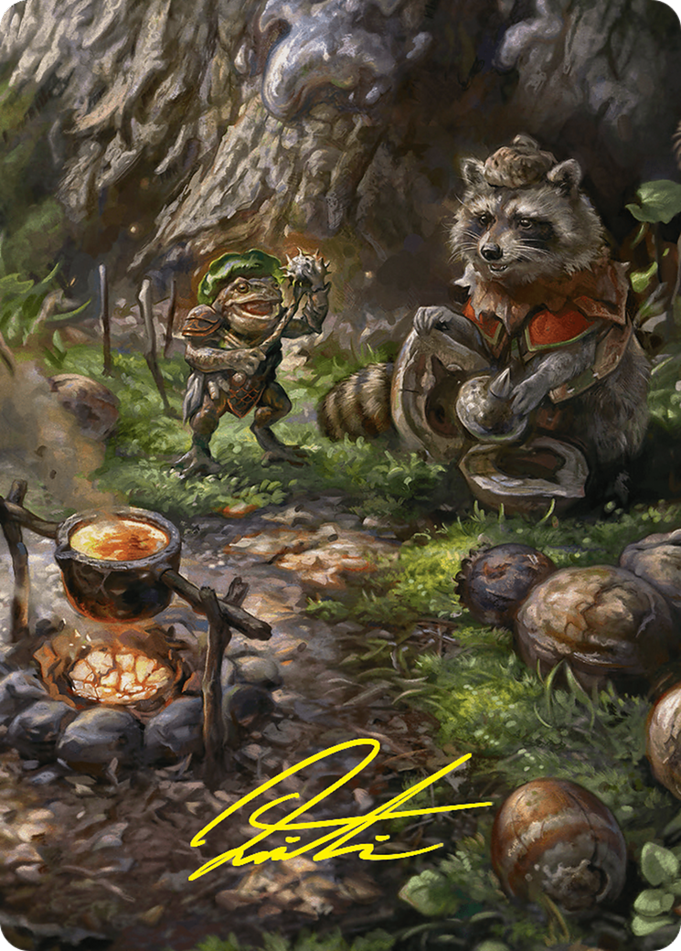 Sylvan Scavenging Art Card (46/54) (Gold-Stamped Signature) [Foundations Art Series] | Good Games Morley