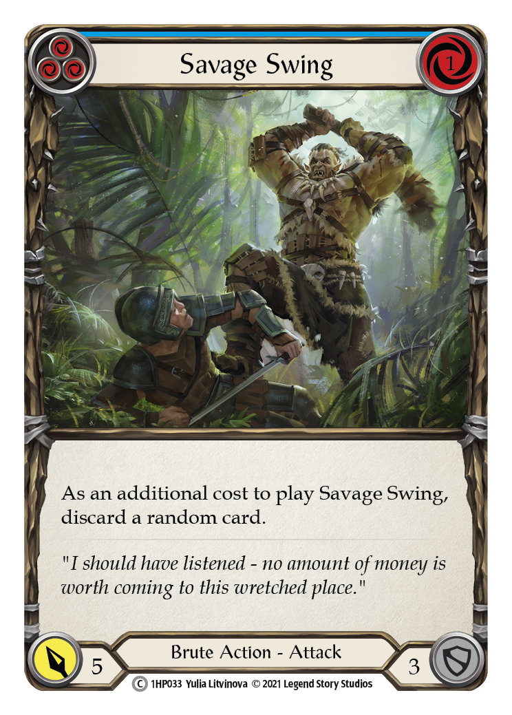 Savage Swing (Blue) [1HP033] (History Pack 1) | Good Games Morley