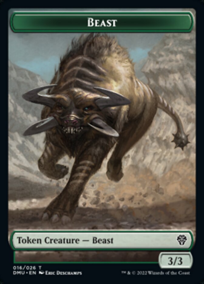 Phyrexian // Beast Double-Sided Token [Dominaria United Tokens] | Good Games Morley