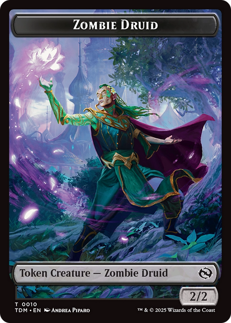 Treasure // Zombie Druid Double-Sided Token [Tarkir: Dragonstorm Tokens] | Good Games Morley