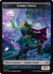 Treasure // Zombie Druid Double-Sided Token [Tarkir: Dragonstorm Tokens] | Good Games Morley