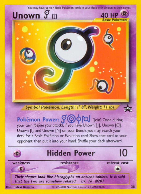 Unown [J] (38) [Wizards of the Coast: Black Star Promos] | Good Games Morley