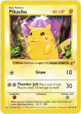 Pikachu (58/102) (E3 Stamped Promo with Red Cheeks) [Miscellaneous Cards] | Good Games Morley