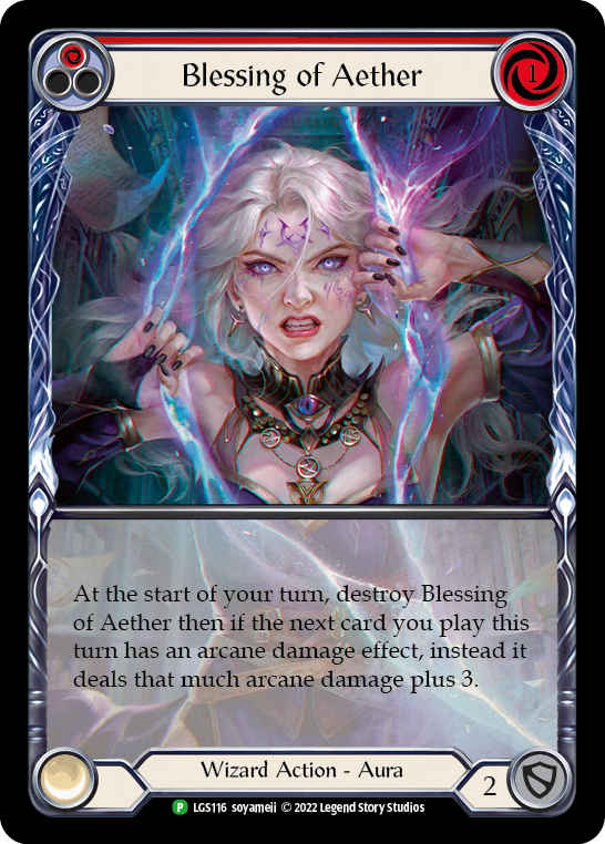 Blessing of Aether (Red) [LGS116] (Promo)  Rainbow Foil | Good Games Morley