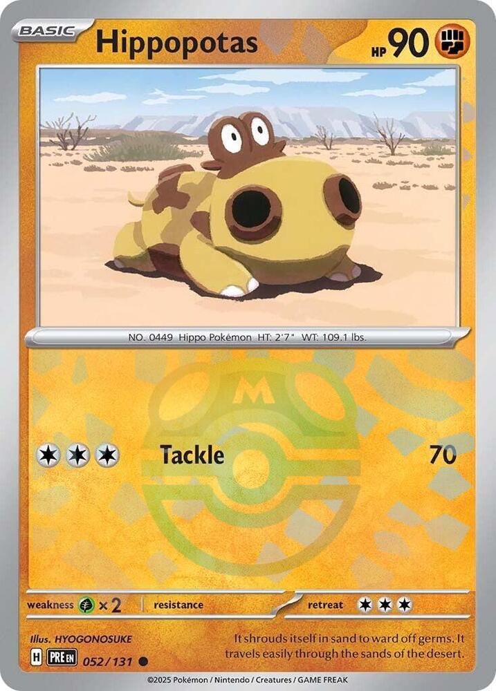 Hippopotas 052/131 (SV: Prismatic Evolutions)  - Master Ball Holofoil | Good Games Morley