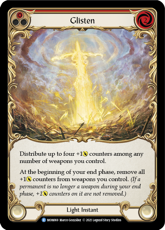 Glisten (Red) [MON069-RF] (Monarch)  1st Edition Rainbow Foil | Good Games Morley