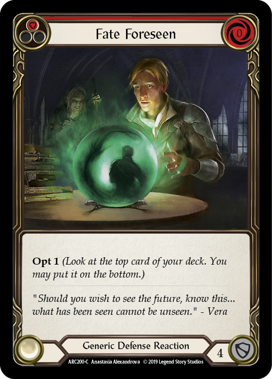 Fate Foreseen (Red) [ARC200-C] (Arcane Rising)  1st Edition Rainbow Foil | Good Games Morley