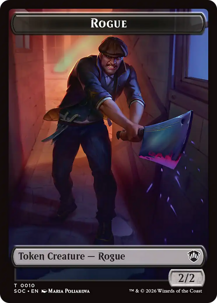 Spirit (0025) // Rogue Double-Sided Token [Secrets of Strixhaven Commander Tokens] | Good Games Morley
