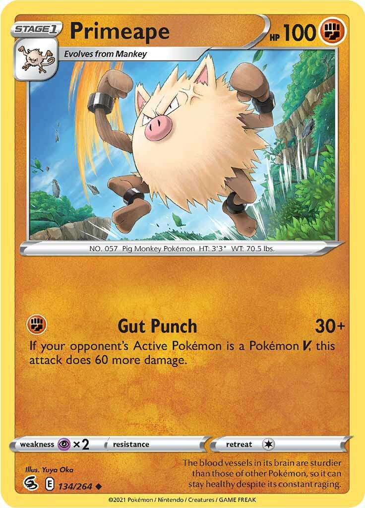 Primeape (134/264) [Sword & Shield: Fusion Strike] | Good Games Morley